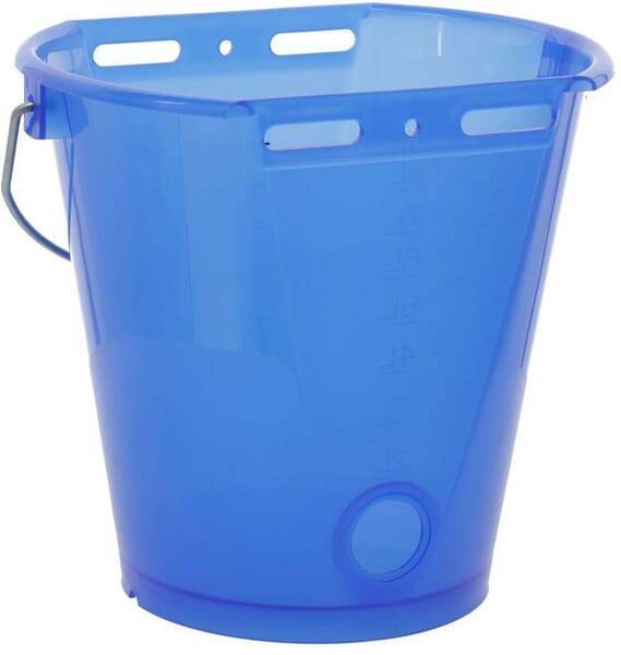Wiadro do pojenia cieląt, "Food Safe", ze skalą, 8 l, transparentne, niebieskie, Kerbl