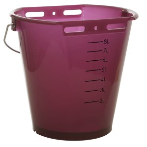 Wiadro do karmienia, jagodowe przezroczyste, ze skalą 8l bez akcesorii 14285