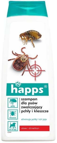 Szampon dla psów zwalczający pchły i kleszcze HAPPS, 250ml 15942019