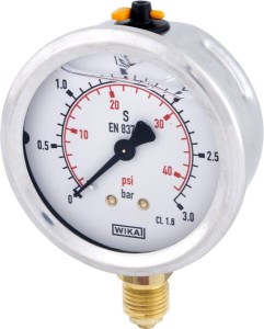Manometr glicerynowy, Ø 63 mm 3 bar, przyłącze dolne 1/4" B711W063003D