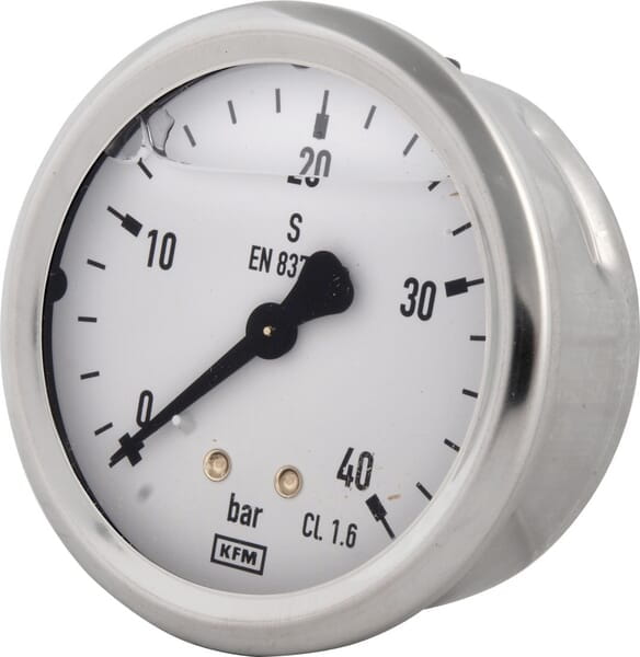 Manometr glicerynowy, ø63 mm, 40 bar, przyłącze tylne 1/4" B711W063040T