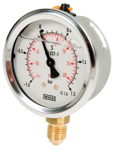 Manowakuometr glicerynowy, Ø 63 mm -1/+1.5 bar, przyłącze dolne 1/4" B711WM0631015D