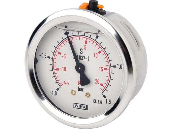 Manowakuometr, Ø63 mm, od -1 do +1,5 bar, przyłącze tylne 1/4" B711WM0631015T