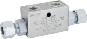 Zawór zwrotny sterowany bliźniaczy VBPDE-2, G3/8" - M18 x 1,5 12L C056V0110