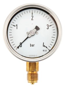 Manometr glicerynowy, Ø 100 mm 0-4 bar, przyłącze dolne 1/2" MA1004L08SSGF