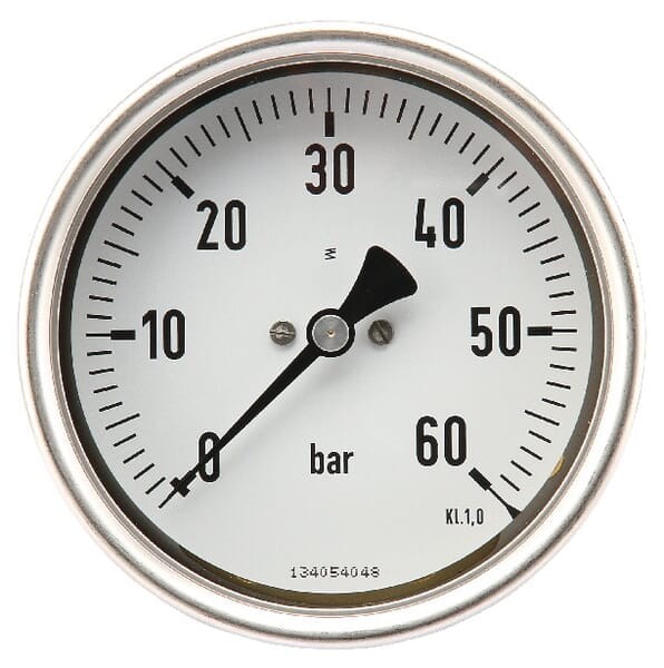 Manometr ø100 mm 0–60 bar przyłącze tylne 1/2" MA10060B08SSGF