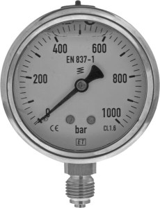 Manometr ø63 mm 0-1000 bar przyłącze tylne 1/4" MA6301000L04SSGF