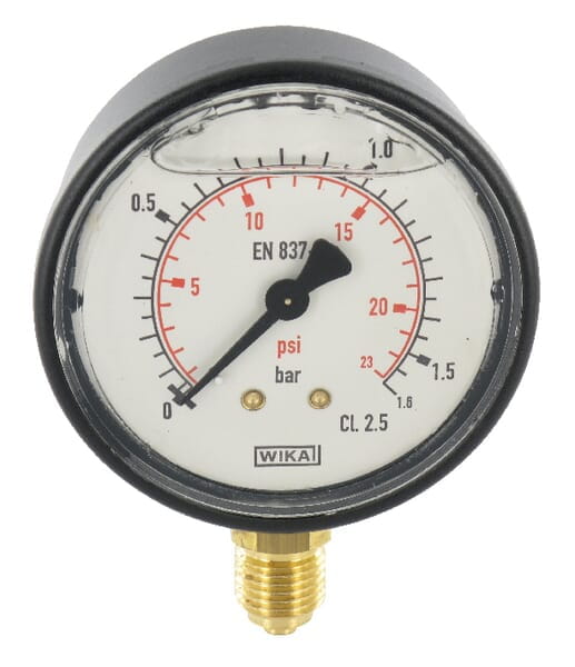 Manometr glicerynowy, Ø 63 mm 0-1.6 bar, przyłącze dolne 1/4" MA63016L04PLGF
