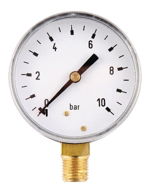 Manometr ø63 mm, 0-10 bar przyłącze dolne 1/4" MA6310L04ST