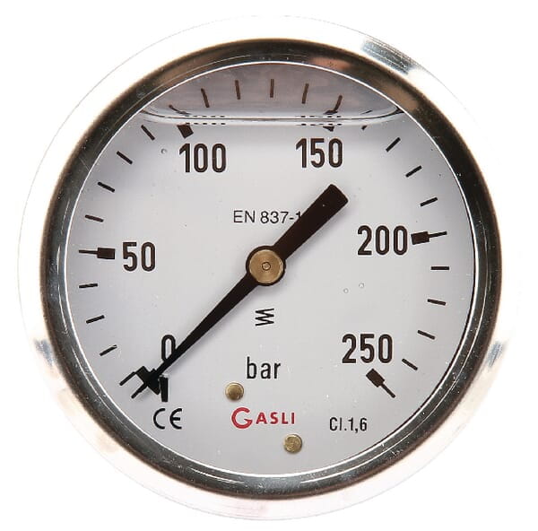 Manometr ø63 mm 0–250 bar przyłącze tylne 1/4" MA63250B04SSGF