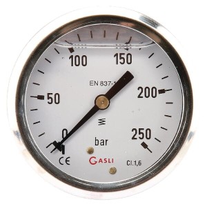 Manometr ø63 mm 0–250 bar przyłącze tylne 1/4" MA63250B04SSGF
