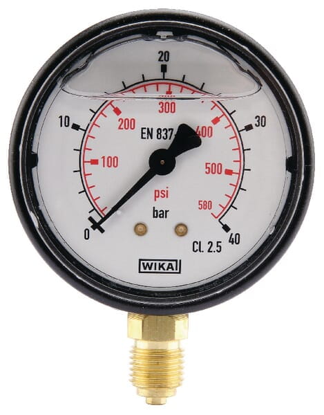Manometr glicerynowy, Ø 63 mm 0-40 bar, przyłącze dolne 1/4" MA6340L04PLGF