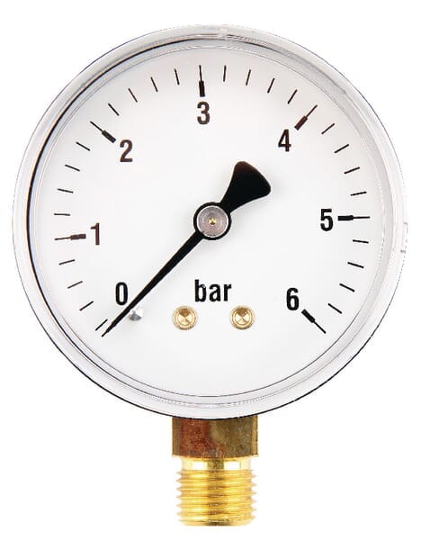 Manometr ø63 mm, 0-6 bar przyłącze dolne 1/4" MA636L04ST