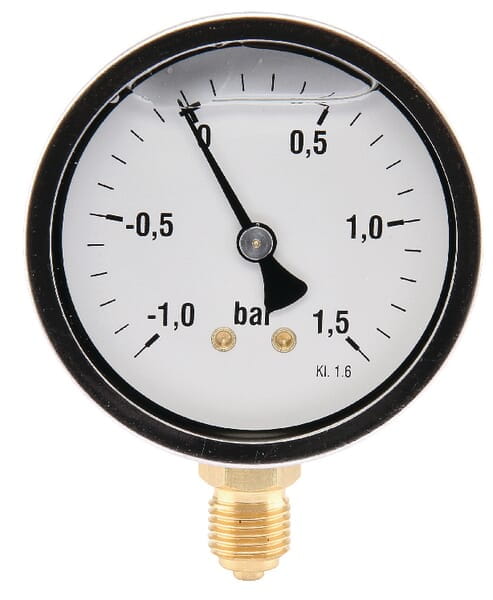 Manowakuometr glicerynowy, Ø 63 mm -1/+1.5 bar, przyłącze dolne 1/4" MAV630115L04SSGF