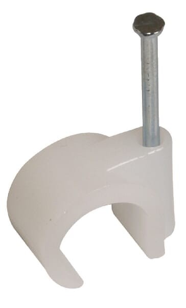 Obejma przewodu elektrycznego gwoździem Kramp, 5/8"-3/4" biała EM3490882