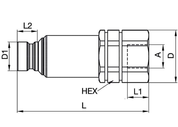 Szybkozłącze wtyczka 3/4" płaskie ISO 16028 Tema FEM75212FB