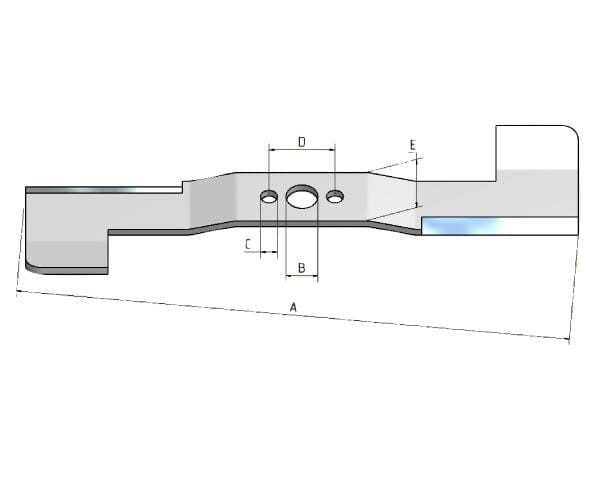 Nóż, L=425 mm otwór okrągły Ø 14.5 pasujący do Iseki Kramp FGP012869
