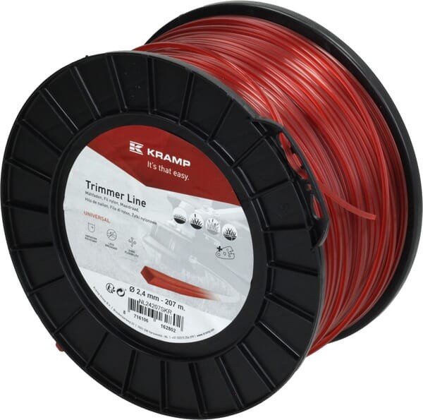 Żyłka tnąca Ø 2.4mm 207m kwadratowa czerwona Kramp NL24207SKR