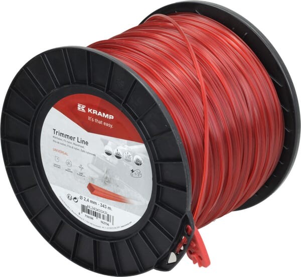 Żyłka tnąca Ø 2.4mm 343m kwadratowa czerwona Kramp NL24343SKR