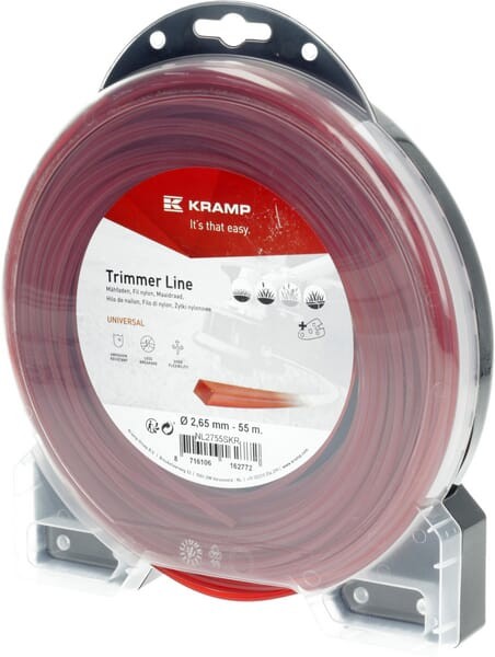 Żyłka tnąca Ø 2.65mm 55m kwadratowa czerwona Kramp NL2755SKR
