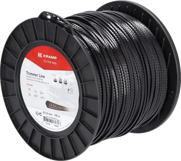 Żyłka tnąca Ø 3mm 195m kwadratowa Nylsaw czarna Kramp NL30195NKR