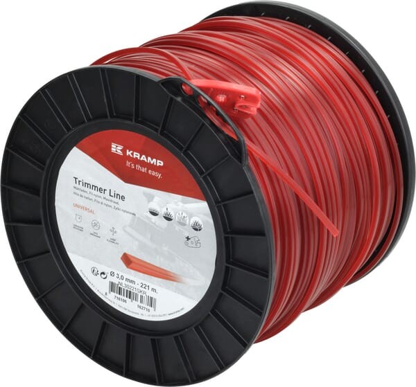 Żyłka tnąca Ø 3mm 221m kwadratowa czerwona Kramp NL30221SKR