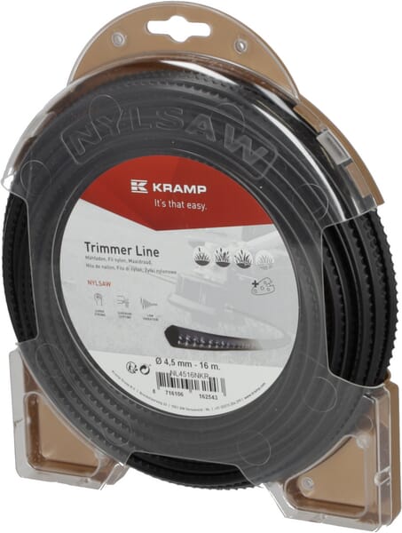 Żyłka tnąca Ø 4.5mm 16m kwadratowa Nylsaw czarna Kramp NL4516NKR