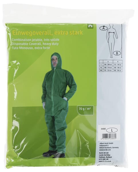 Kombinezon jednorazowy L, zielony, 70gr 34382KER