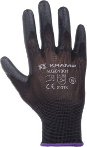 Rękawice robocze roz. 9/L czarne, 3-pak nylon/polyester L=25 cm Protect Kramp KG0100109
