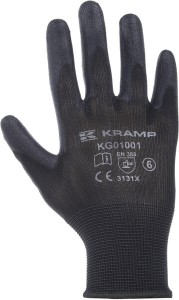 Rękawice montażowe Kramp 1.001 czarne 10/XL (x12) KG0100110P012
