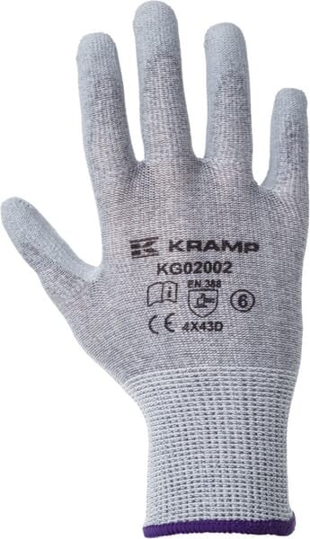 Rękawice odporne na przecięcie, szare, roz. 10/XL Protect Kramp KG0200210