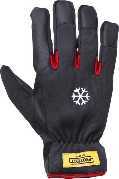 Rękawice robocze roz. 8/M zimowe, czarno/czerwone, poliuretanowe/Spandex Protect Kramp KG0600508
