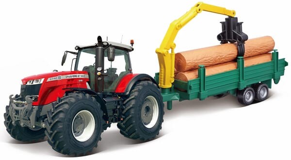 Ciągnik Massey Ferguson 8700 z przyczepą na kłody BB1831659