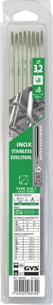 Elektroda do stali nierdzewnej 316L 3.2x350 mm (8 szt.) 082342GYS
