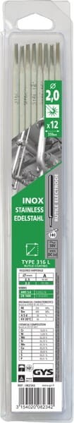 Elektroda do stali nierdzewnej 316L 2.0x300 mm (12 szt.) 082359GYS