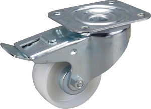 Koło skrętne, poliamidowe Ø 80x34 mm z hamulcem podstawa mocująca 105x85 mm obciążenie 200 kg Tente 3477UOJ080P62