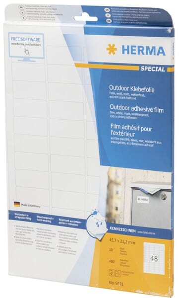 Etykieta Herma 9531, 45.7x21.2 VPM20236