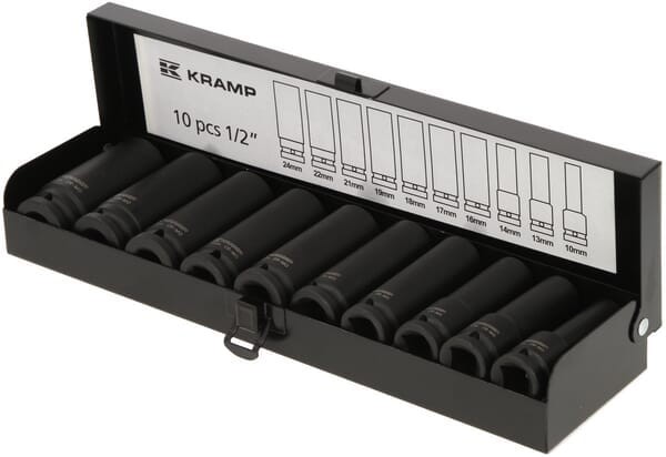 Zestaw kluczy nasadowych udarowych przedłużanych 1/2” 10 ele. 1803924010P1KR