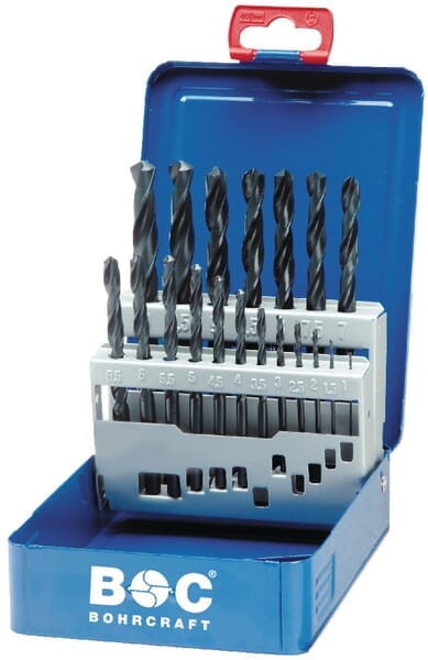 Zestaw wierteł do metalu szlifowanych czarne Bohrcraft, 1 - 10 mm, 19 ele. SE1466EBOH