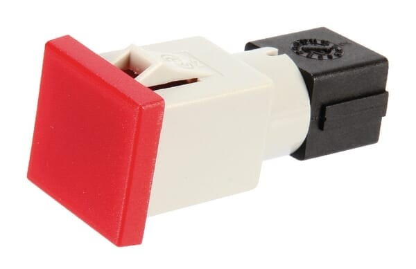 Kontrolka kwadratowa, 12/24V czerwona przykręcana 22.5x22.5 mm Cobo 09450000