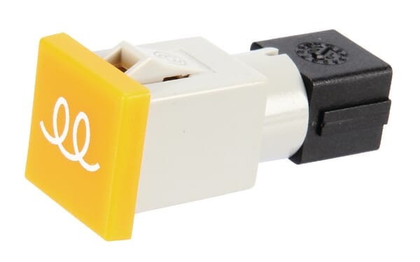Kontrolka kwadratowa, 12/24V żółta przykręcana 22.5x22.5 mm Cobo 09461000