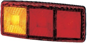 Lampa tylna zespolona, prostokątna lewa 12V czerwona/pomarańczowa przykręcana 344x147 mm Hella 2SD003167011