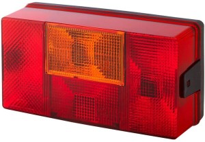 Lampa tylna zespolona, prostokątna prawa 12/24V czerwona/pomarańczowa przykręcana 210x66x108 mm Hella 2SD006040041