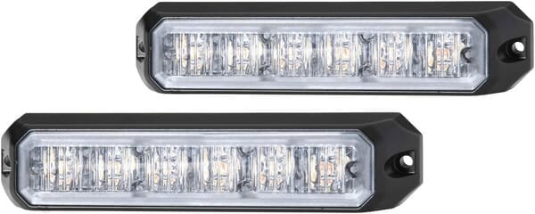 Zestaw lamp ostrzegawczych 12/24V, pomarańczowe, do montażu w poziome, obudowa aluminiowa 6 LED Hella 2XD012160851