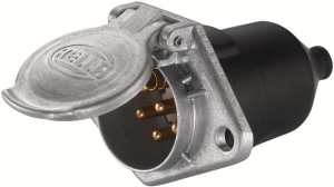 Gniazdo 7-biegunowe, 24 V, wbudowane, metalowe, Hella 8JB003834001