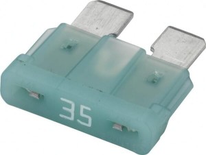 Bezpiecznik płaski, 32V 35A L=18.6 mm niebieski op. 50 szt. Hella 8JS711683042