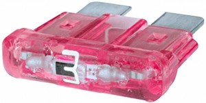 Bezpiecznik płaski, 12V 3A L=18.8 mm purpurowy Pack 10x Hella 8JS711683062