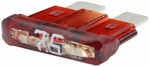 Bezpiecznik płaski, 12V 7.5A L=18.8 mm brązowy Pack 10x Hella 8JS711683082