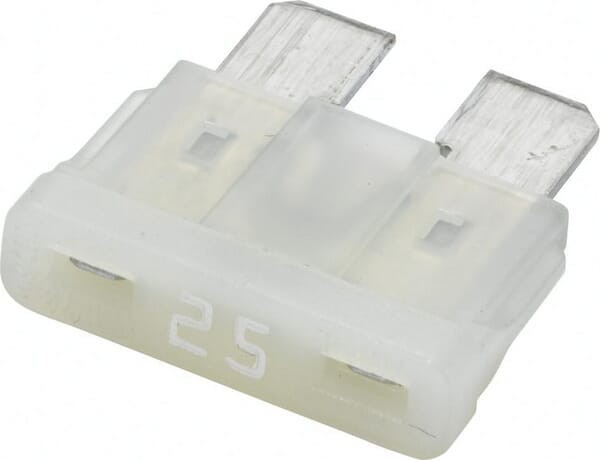 Bezpiecznik płaski, 12V 25A L=18.8 mm biały Pack 10x Hella 8JS711683122