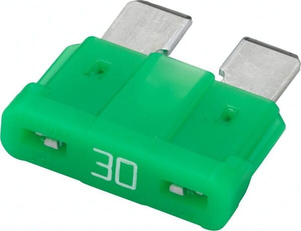 Bezpiecznik płaski, 32V 30A L=18.6 mm zielony op. 50 szt. Hella 8JS711690002